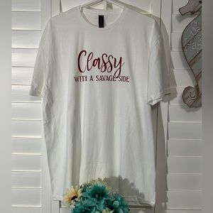 Classy With a Savage Side, Graphic T-shirt, 100% cotton, XL